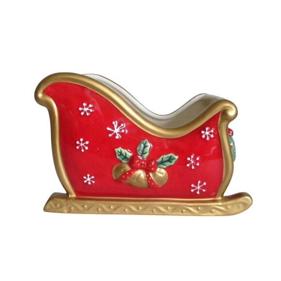 Fitz and Floyd Festive Bells Christmas Sleigh Holiday Home Decor - Picture 2 of 9